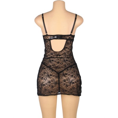 SUBBLIME - 954185 BABYDOLL DE RENDA COM ALÇAS AJUSTÁVEIS PRETO S/M - D-242197 - Dona Pimenta