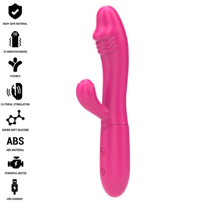 INTENSE - IVY VIBRADOR FLEXÍVEL 10 VIBRAÇÕES COM LÍNGUA ESTIMULANTE ROSA - D-242077 - Dona Pimenta