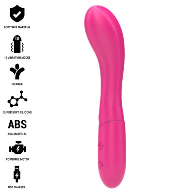 INTENSE - LISETTE VIBRADOR 19 CM FLEXÍVEL 10 VIBRAÇÕES ROSA - D-242082 - Dona Pimenta