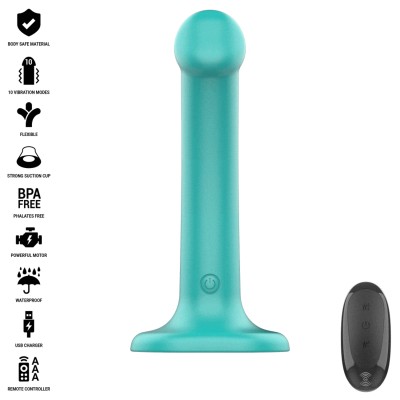 INTENSE - KATIE VIBRADOR COM VENTOSA 10 VIBRAÇÕES AZUL CONTROLE REMOTO - D-241984 - Dona Pimenta