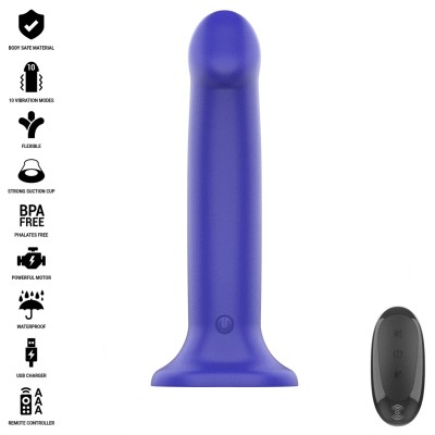 INTENSE - VICTORIA VIBRADOR COM VENTOSA 10 VIBRAÇÕES AZUL ESCURO CONTROLE REMOTO - D-241982 - Dona Pimenta