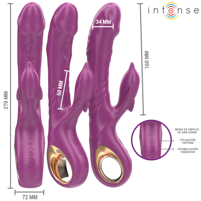 INTENSE - HALLE VIBRADOR MULTIFUNCIONAL COM LÍNGUA ESTIMULANTE DE GOLFINHOS ROXO - D-242076 - Dona Pimenta