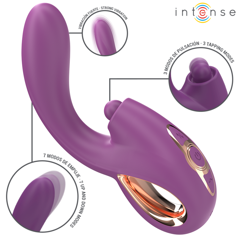 INTENSE - LALI MULTIFUNCIONAL VIBRADOR G-SPOT TAPPING & THRUST & VIBRATION ROXO - D-242080 - Dona Pimenta