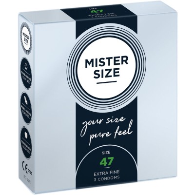 MISTER SIZE - PRESERVATIVOS TAMANHO XS 47 MM (3 UNIDADES) - D-242269 - Dona Pimenta