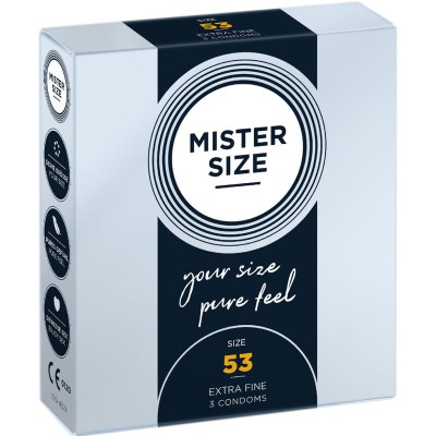 MISTER SIZE - PRESERVATIVO TAMANHO M 53 MM (3 UNIDADES) - D-242271 - Dona Pimenta