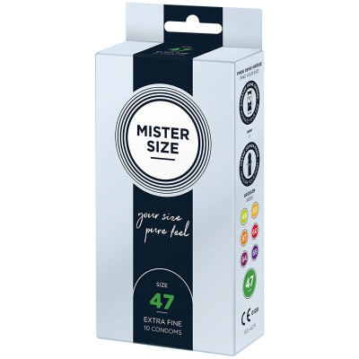 MISTER SIZE - PRESERVATIVOS TAMANHO XS 47 MM (10 UNIDADES) - D-242276 - Dona Pimenta