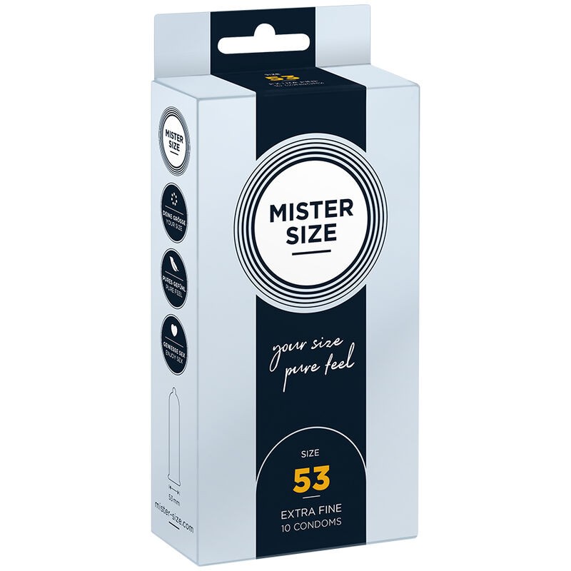 MISTER SIZE - PRESERVATIVO TAMANHO M 53 MM (10 UNIDADES) - D-242278 - Dona Pimenta