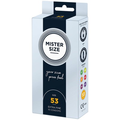 MISTER SIZE - PRESERVATIVO TAMANHO M 53 MM (10 UNIDADES) - D-242278 - Dona Pimenta