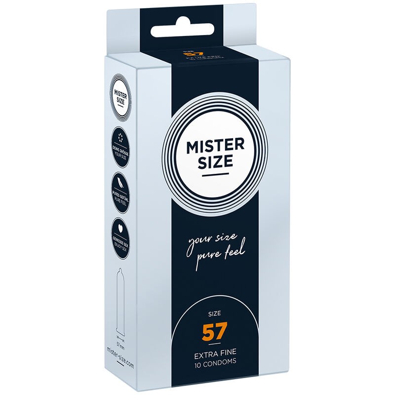 MISTER SIZE - PRESERVATIVO TAMANHO L 57 MM (10 UNIDADES) - D-242279 - Dona Pimenta