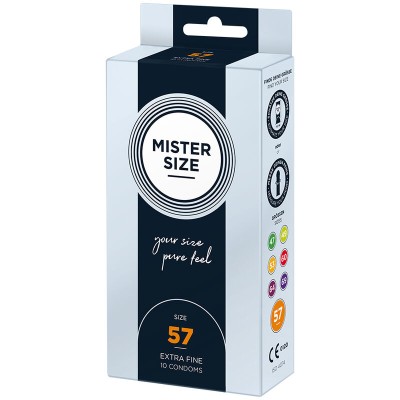 MISTER SIZE - PRESERVATIVO TAMANHO L 57 MM (10 UNIDADES) - D-242279 - Dona Pimenta