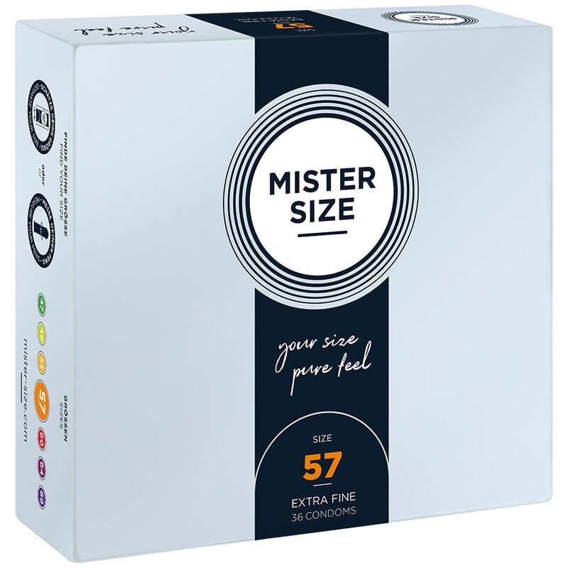 MISTER SIZE - PRESERVATIVO TAMANHO L 57 MM (36 UNIDADES) - D-242286 - Dona Pimenta