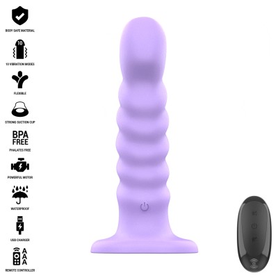 INTENSE - BRENDA VIBRADOR TAMANHO M DESIGN ESPIRAL 10 VIBRAÇÕES ROXO CONTROLE REMOTO - D-241972 - Dona Pimenta