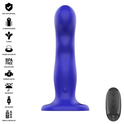 INTENSE - SHORTY VIBRADOR COM VENTOSA AZUL CONTROLE REMOTO - D-241976 - Dona Pimenta