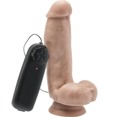 GET REAL - DILDO 12 CM COM BOLAS VIBRADOR PELE - D-234574 - Dona Pimenta