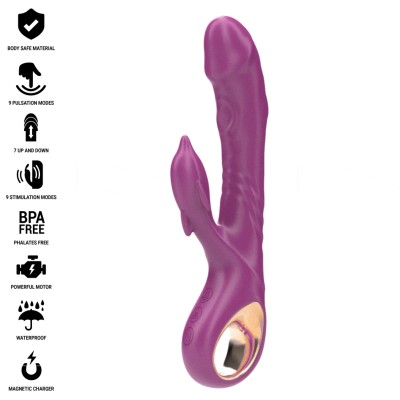 INTENSE - HALLE VIBRADOR MULTIFUNCIONAL COM LÍNGUA ESTIMULANTE DE GOLFINHOS ROXO - D-242076 - Dona Pimenta