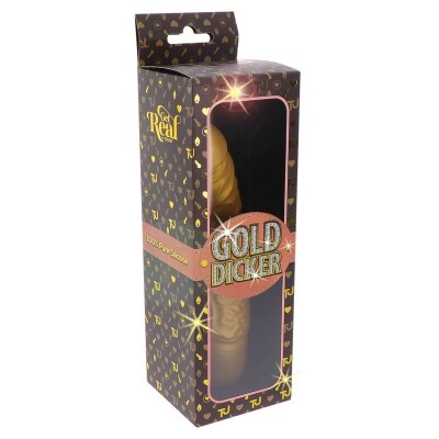 GET REAL - GOLD DICKER VIBRADOR ORIGINAL OURO - D-234594 - Dona Pimenta