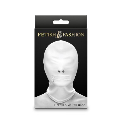 NS NOVELTIES - FETISH & FASHION FECHADO BOCA COM ZÍPER CAPUZ NYLON BRANCO - D-241508 - Dona Pimenta