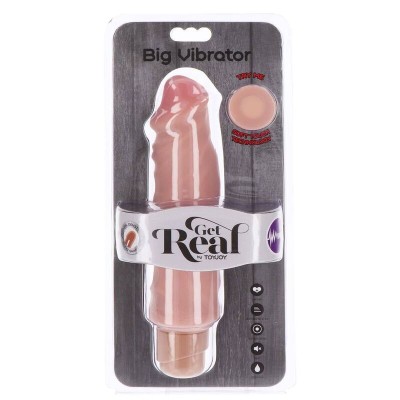 GET REAL - VIBRADOR GRANDE DE DUAL DENSIDADE 20,5 CM PELE - D-234600 - Dona Pimenta