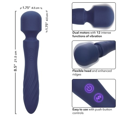 CALEXOTICS - CHARISMA MYSTIQUE MASSAGER DUAL MOTORS 12 FUNÇÕES 20,5 CM X 4,5 CM ROXO - D-241465 - Dona Pimenta