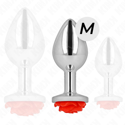 KINK - PLUG ANAL ROSA VERMELHO TAMANHO M - D-242595 - Dona Pimenta