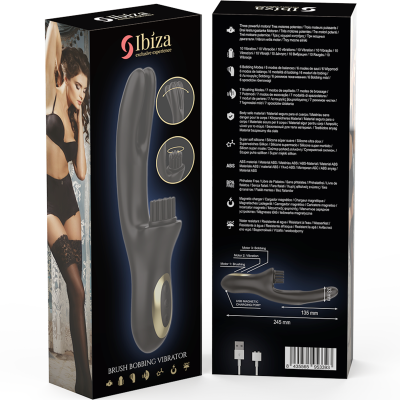 IBIZA - VIBRADOR DUPLO PINCHING PRETO - D-241936 - Dona Pimenta