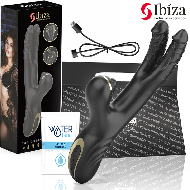 IBIZA - VIBRADOR DUPLO TWO DRAGONS PRETO - D-241938 - Dona Pimenta