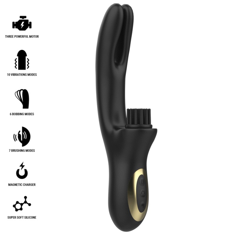 IBIZA - VIBRADOR DUPLO PINCHING PRETO - D-241936 - Dona Pimenta