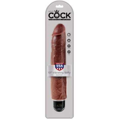 KING COCK - VIBRADOR DE PÉNIS REALISTA 25,6 CM CASTANHO - D-236516 - Dona Pimenta