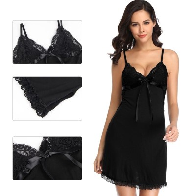 BRUMA SECRET - SOFÍA BABYDOLL COM RENDA E LAO PRETO M/L - D-238490 - Dona Pimenta