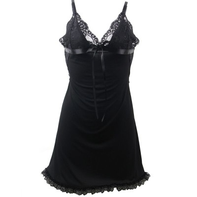 BRUMA SECRET - SOFÍA BABYDOLL COM RENDA E LAO PRETO M/L - D-238490 - Dona Pimenta