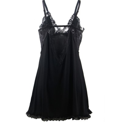 BRUMA SECRET - SOFÍA BABYDOLL COM RENDA E LAO PRETO M/L - D-238490 - Dona Pimenta