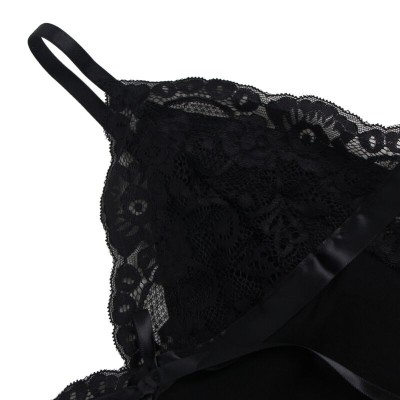 BRUMA SECRET - SOFÍA BABYDOLL COM RENDA E LAO PRETO M/L - D-238490 - Dona Pimenta