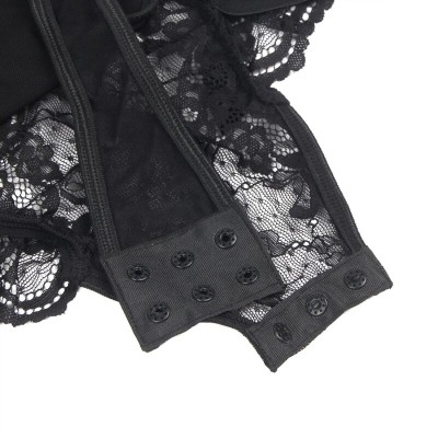 BRUMA SECRET - NIEVES TEDDY LACE XON DETAIL BABADO PRETO M/L - D-238573 - Dona Pimenta