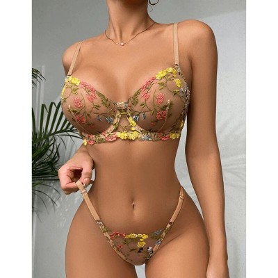 BRUMA SECRET - OLIVIA CONJUNTO SUTI E TANGA ESTAMPADO FLORAL M/L - D-238576 - Dona Pimenta