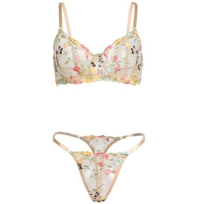 BRUMA SECRET - OLIVIA CONJUNTO SUTI E TANGA ESTAMPADO FLORAL M/L - D-238576 - Dona Pimenta