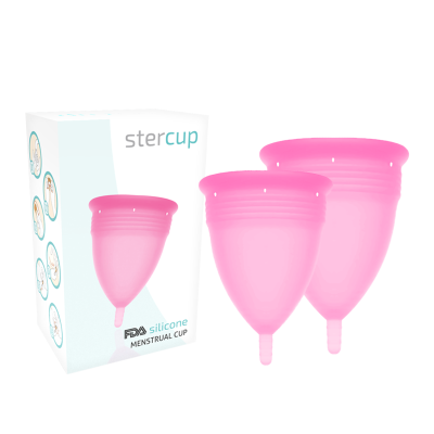 STERCUP - PACOTE DE COPO MENSTRUAL DE SILICONE FDA TAMANHO S + L ROSA - D-222865 - Dona Pimenta