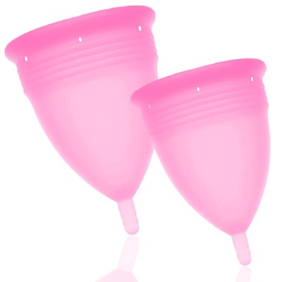 STERCUP - PACOTE DE COPO MENSTRUAL DE SILICONE FDA TAMANHO S + L ROSA - D-222865 - Dona Pimenta