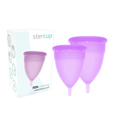 STERCUP - PACOTE DE COPO MENSTRUAL DE SILICONE FDA TAMANHO S + L LILAC - D-222867 - Dona Pimenta