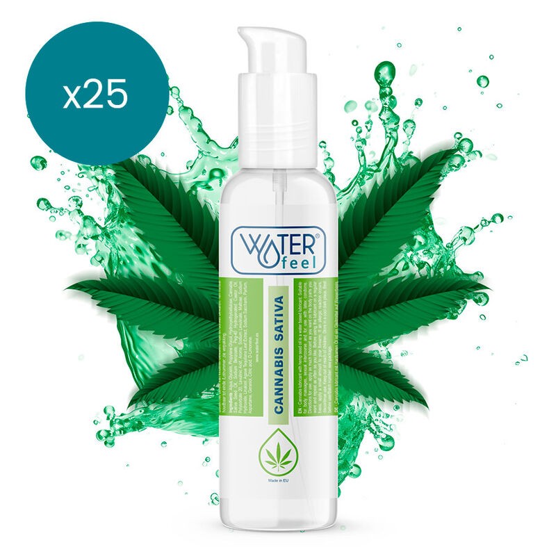 WATERFEEL - LUBRIFICANTE CANNABIS 150 ML PACK 25 UNIDADES - D-213320 - Dona Pimenta