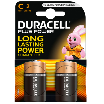 DURACELL - BATERIA PLUS POWER C LR14 2 UNIDADES - D-219126 - Dona Pimenta