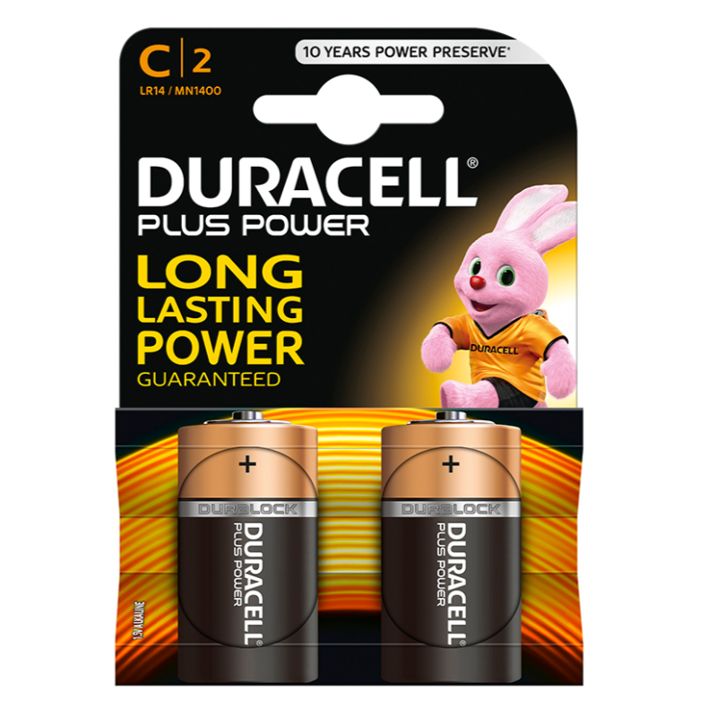 DURACELL - BATERIA PLUS POWER C LR14 2 UNIDADES - D-219126 - Dona Pimenta