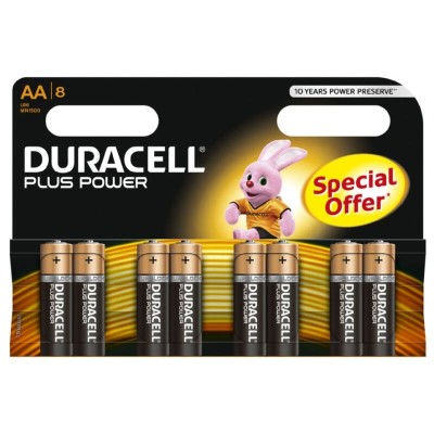 DURACELL - BATERIA PLUS POWER AA LR6 8UNIDADES - D-225364 - Dona Pimenta