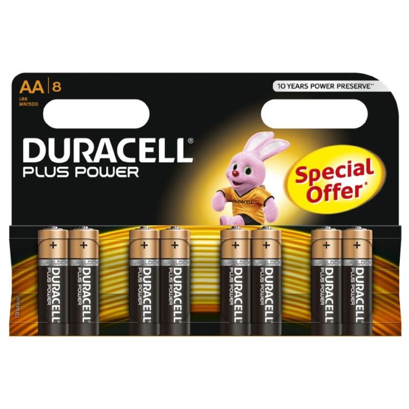 DURACELL - BATERIA PLUS POWER AA LR6 8UNIDADES - D-225364 - Dona Pimenta