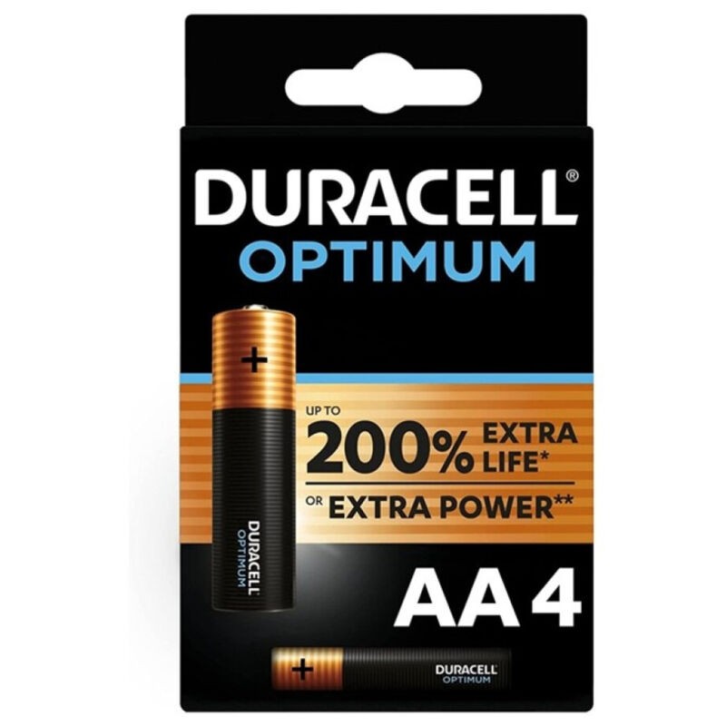 DURACELL - OPTIMUM 200 BATERIA ALCALINA AA LR6 4 UNIDADE - D-231868 - Dona Pimenta