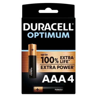 DURACELL - BATERIA ALCALINA OPTIMUM 200 AAA LR03 4 UNIDADE - D-231869 - Dona Pimenta