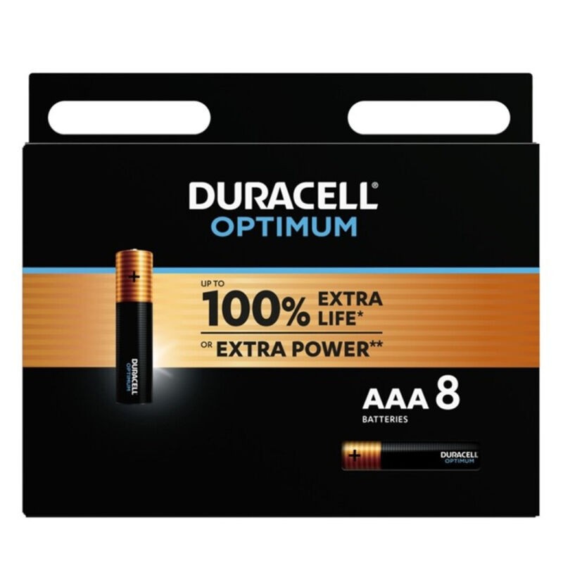 DURACELL - BATERIA ALCALINA OPTIMUM AAA LR03 8 UNIDADE - D-231871 - Dona Pimenta