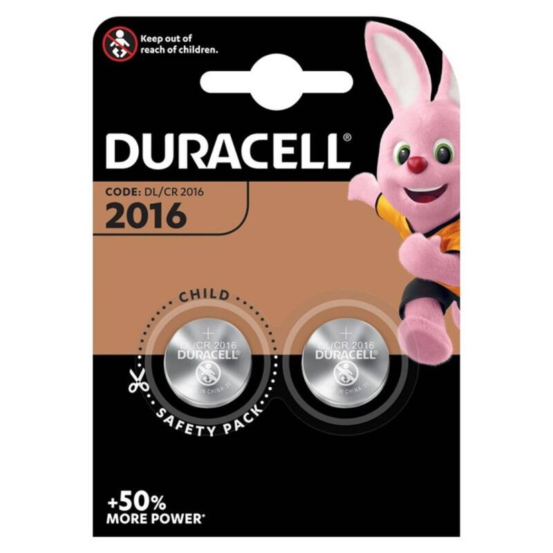 DURACELL - BATERIA BOTO LITIO CR2016 3V 2 UNIDADE - D-233545 - Dona Pimenta