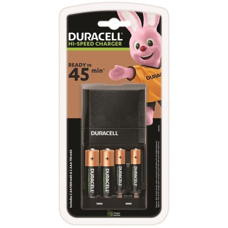 DURACELL - CARREGADOR 45MIN. + 2xAA 1700mAh + 2xAAA 750mAh - D-219140 - Dona Pimenta