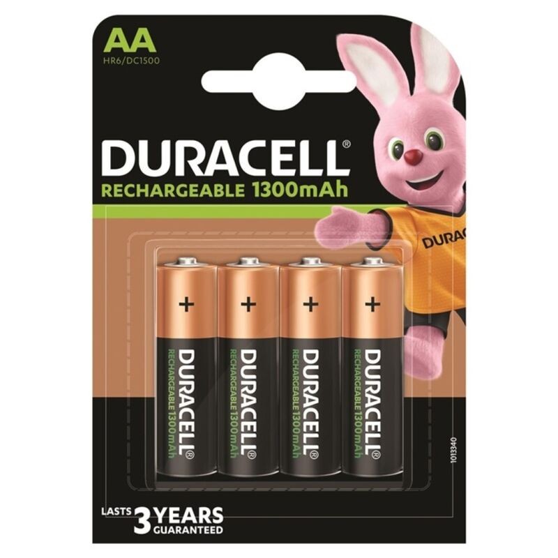 DURACELL - BATERIA RECARREGVEL HR6 AA 1300mAh 4 UNIDADE - D-230389 - Dona Pimenta