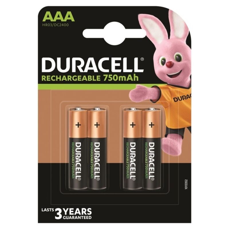 DURACELL - BATERIA RECARREGVEL HR03 AAA 750mAh 4 UNIDADE - D-230393 - Dona Pimenta